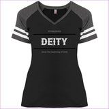 Black Heathered Charcoal - Deity Ladies' Game V-Neck T-Shirt - Womens T-Shirts at TFC&H Co.