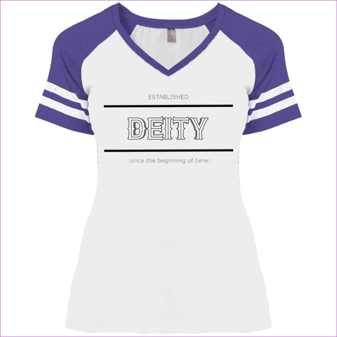 White Heather Purple - Deity Ladies' Game V-Neck T-Shirt - Womens T-Shirts at TFC&H Co.