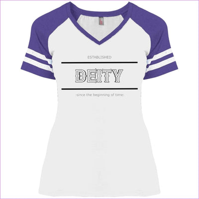 White Heather Purple - Deity Ladies' Game V-Neck T-Shirt - Womens T-Shirts at TFC&H Co.