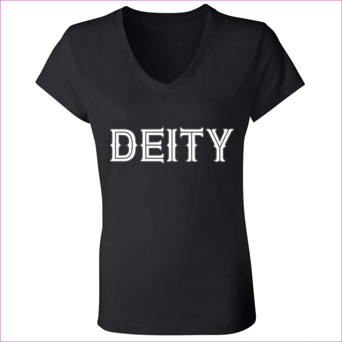 Black Deity Ladies' Jersey V-Neck T-Shirt - Women's T-Shirts at TFC&H Co.