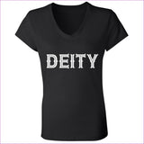 Black - Deity Ladies' Jersey V-Neck T-Shirt - Womens T-Shirts at TFC&H Co.
