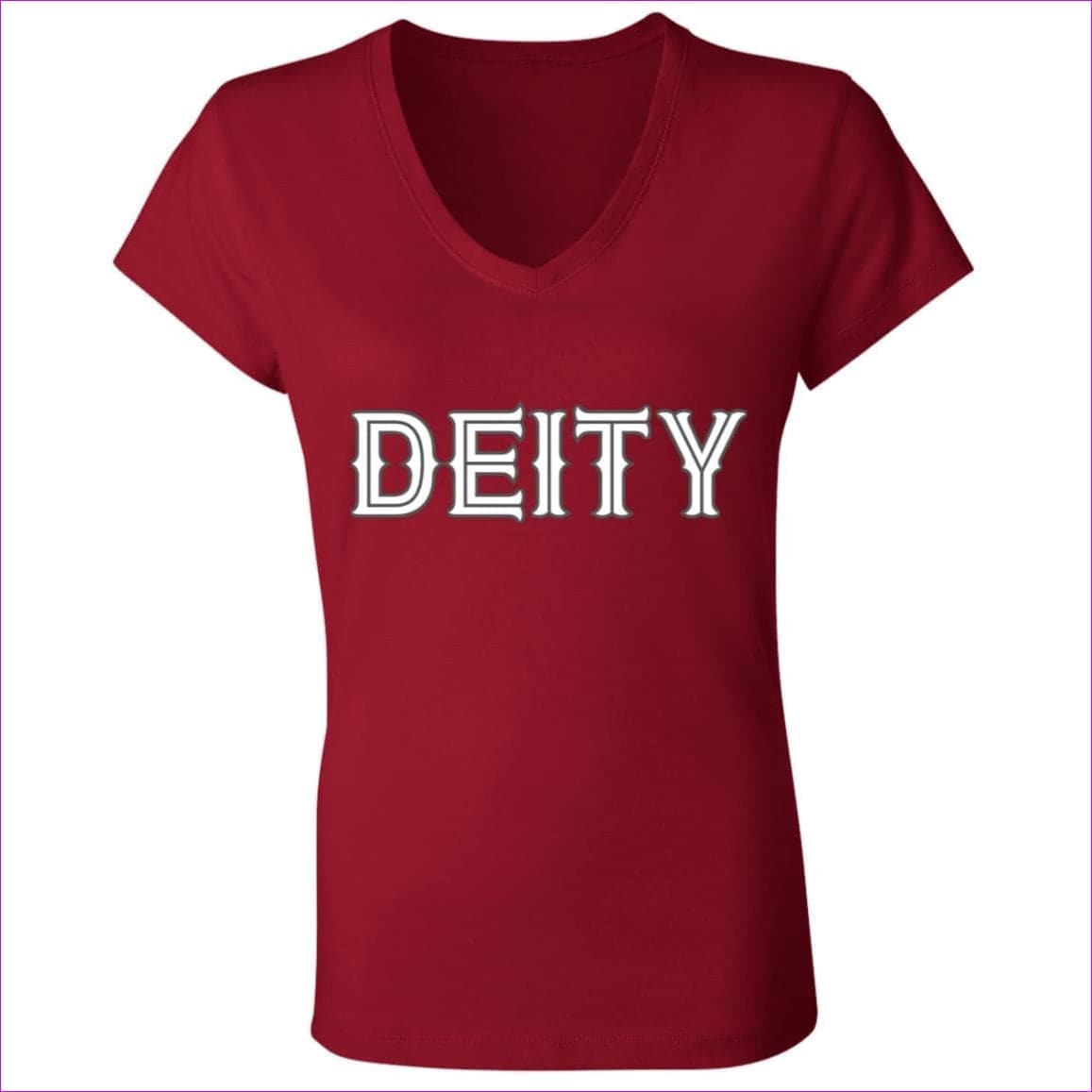 Red Deity Ladies' Jersey V-Neck T-Shirt - Women's T-Shirts at TFC&H Co.