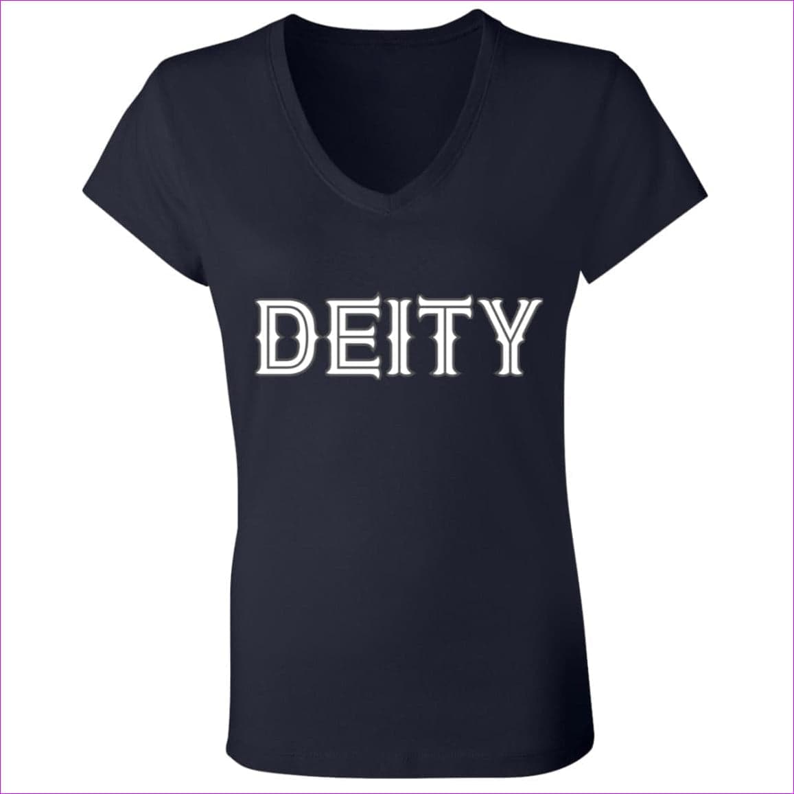 Navy Deity Ladies' Jersey V-Neck T-Shirt - Women's T-Shirts at TFC&H Co.