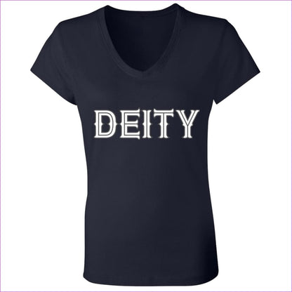 Navy Deity Ladies' Jersey V-Neck T-Shirt - Women's T-Shirts at TFC&H Co.