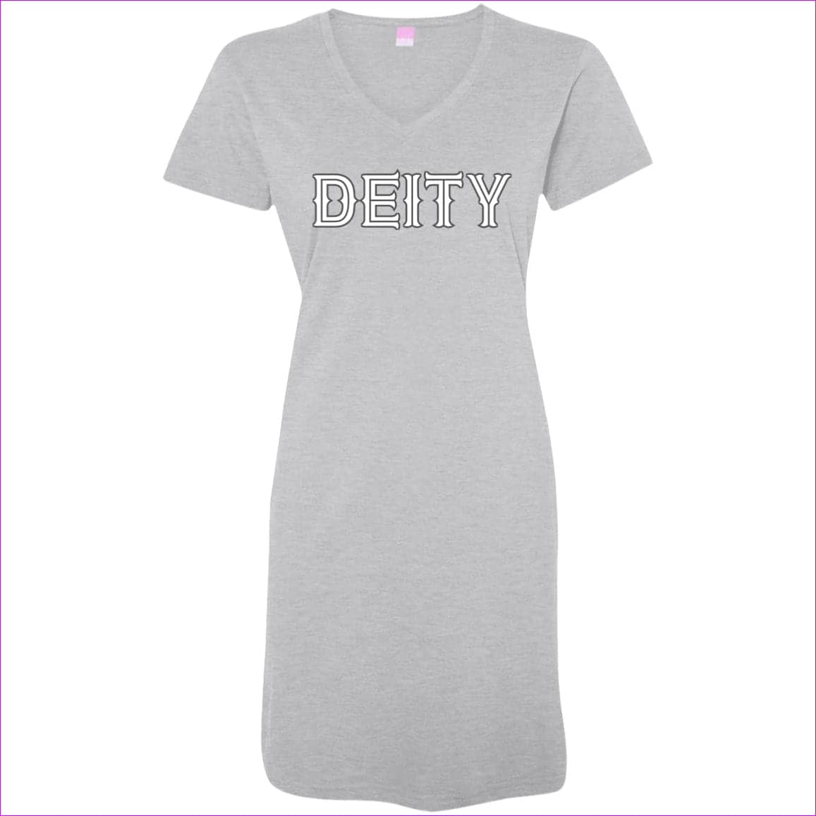 Heathered Grey - Deity Ladies' V-Neck Fine Jersey Cover-Up - womens t-shirt dress at TFC&H Co.
