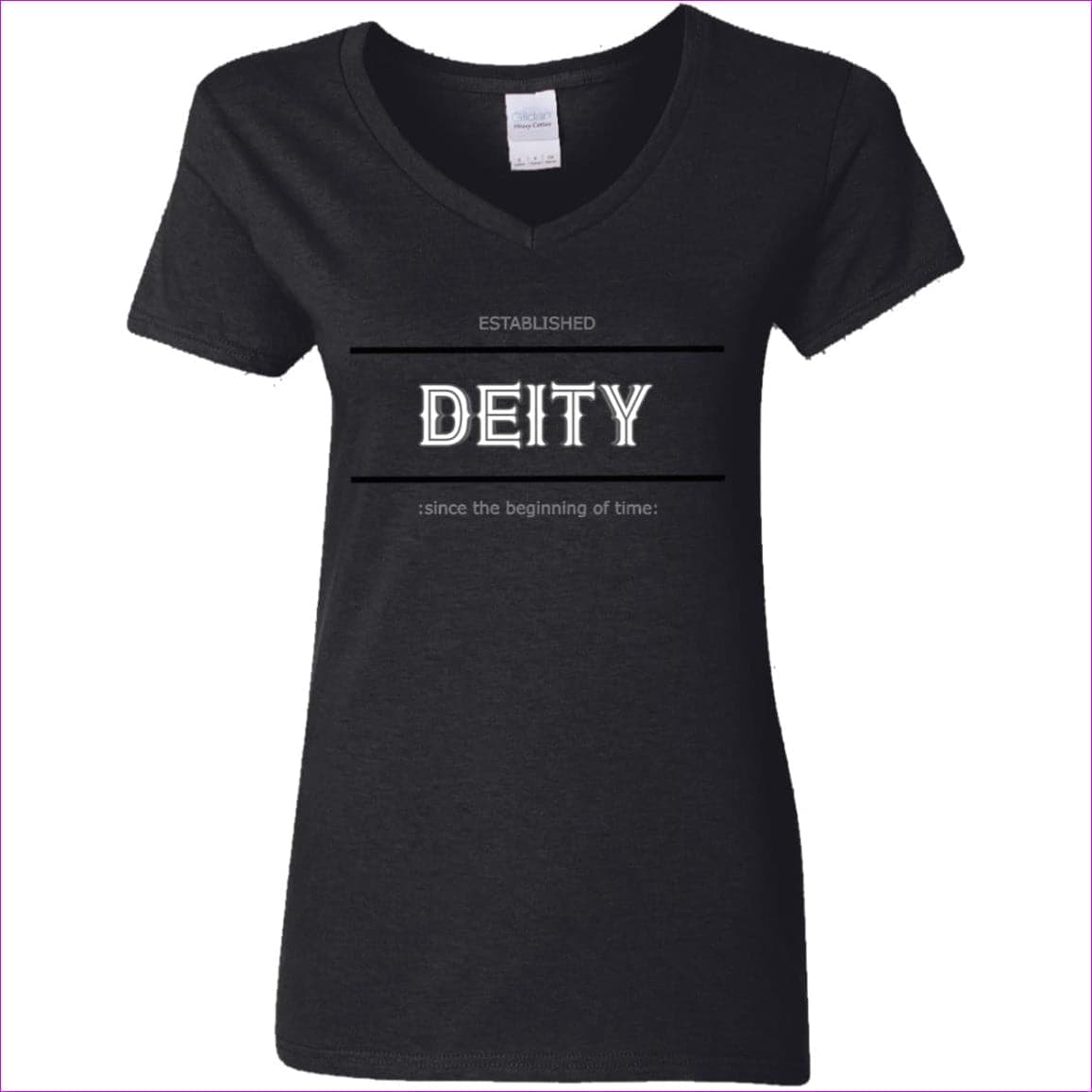 Black - Deity Ladies' V-Neck T-Shirt - Womens T-Shirts at TFC&H Co.