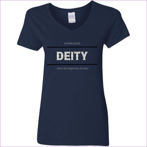 Navy - Deity Ladies' V-Neck T-Shirt - Womens T-Shirts at TFC&H Co.
