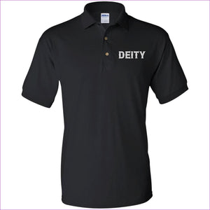 Black Deity Men's Jersey Polo Shirt - Men's Polo Shirts at TFC&H Co.
