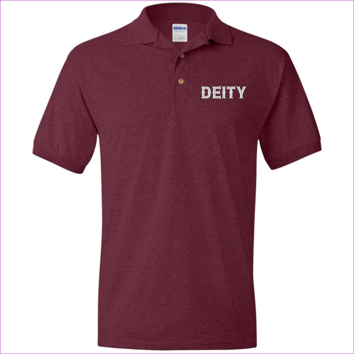 Maroon - Deity Men's Jersey Polo Shirt - Mens Polo Shirts at TFC&H Co.