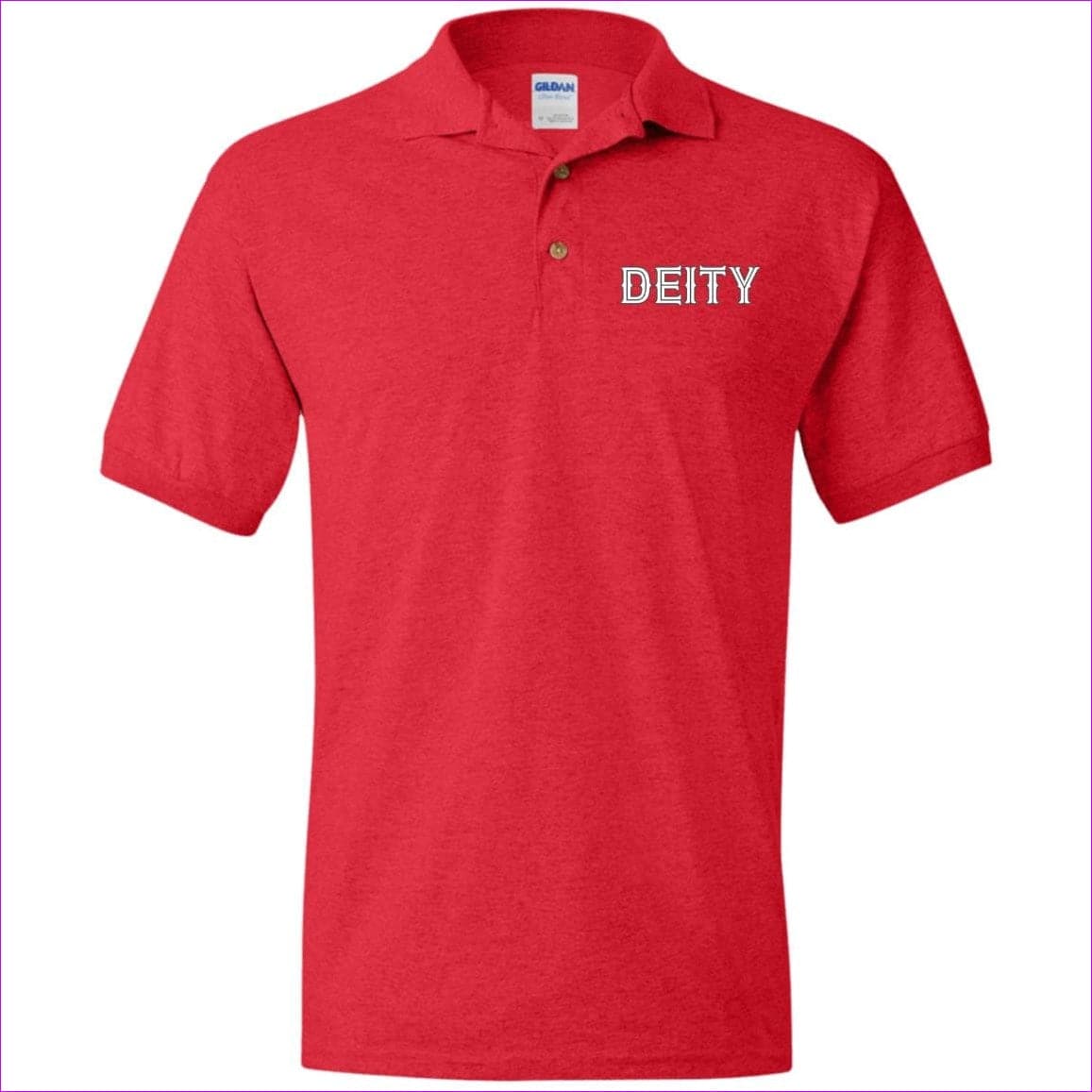 Red - Deity Men's Jersey Polo Shirt - Mens Polo Shirts at TFC&H Co.