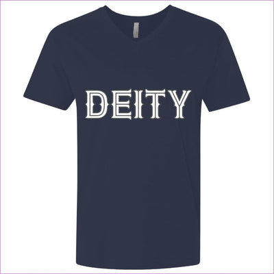 Midnight Navy Deity Men's Premium Fitted SS V-Neck - Men's T-Shirts at TFC&H Co.