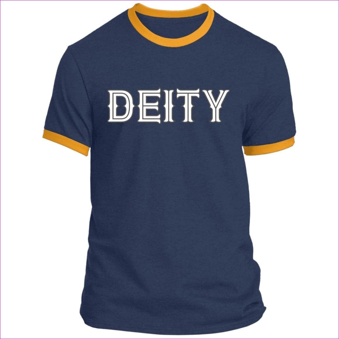 Navy Gold - Deity Men's Ringer Tee - Mens T-Shirts at TFC&H Co.