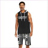 Black Deity Men's Sleeveless Vest And Short Set - men's top & short set at TFC&H Co.