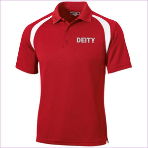 True Red/White - Deity Moisture-Wicking Golf Shirt - Mens Polo Shirts at TFC&H Co.