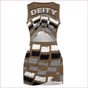 SaddleBrown - Deity Navel-Baring Cross-Fit Hip Skirt Dress - womens dress at TFC&H Co.