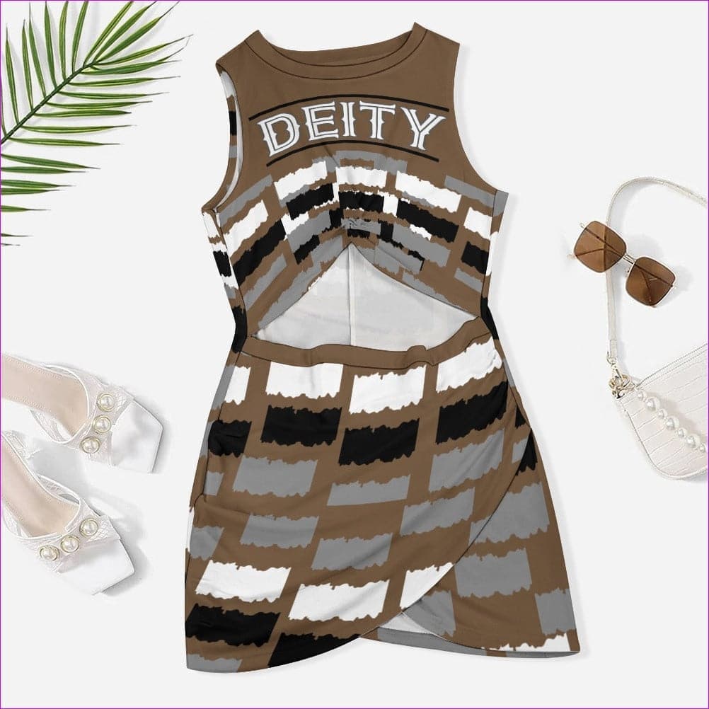 Deity Navel-Baring Cross-Fit Hip Skirt Dress - women's dress at TFC&H Co.