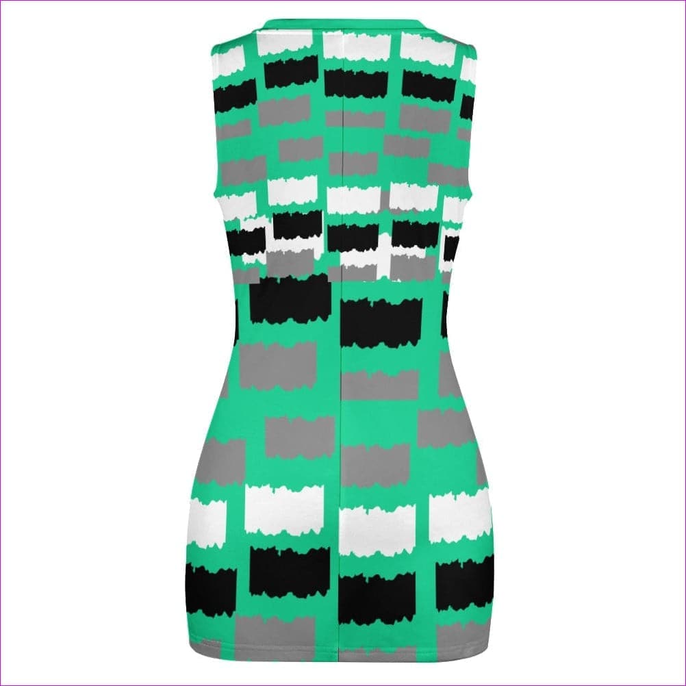 MediumAquaMarine Deity Navel-Baring Cross-Fit Hip Skirt Dress - women's dress at TFC&H Co.