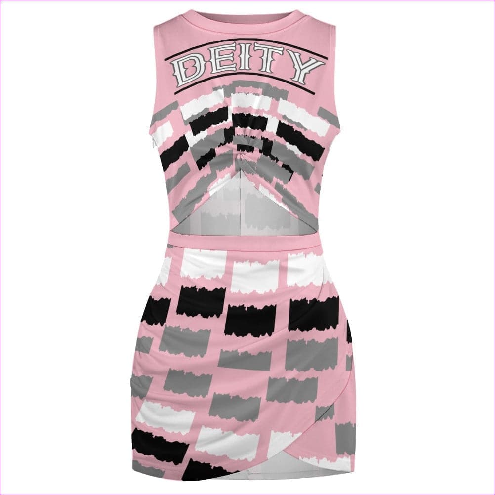 Pink Deity Navel-Baring Cross-Fit Hip Skirt Dress - women's dress at TFC&H Co.