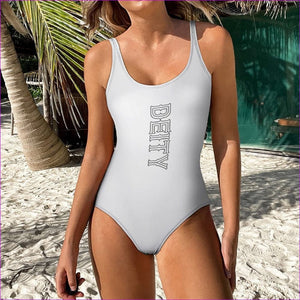 White - Deity One Piece Swimsuit - 7 colors - womens one piece swimsuit at TFC&H Co.