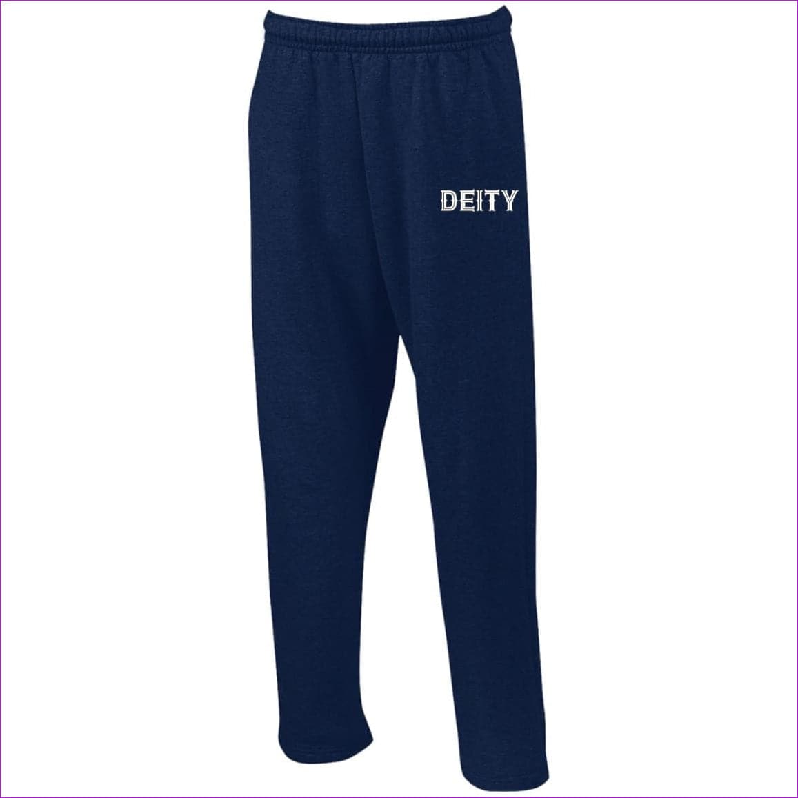 Navy Deity Open Bottom Sweatpants with Pockets - unisex sweatpants at TFC&H Co.
