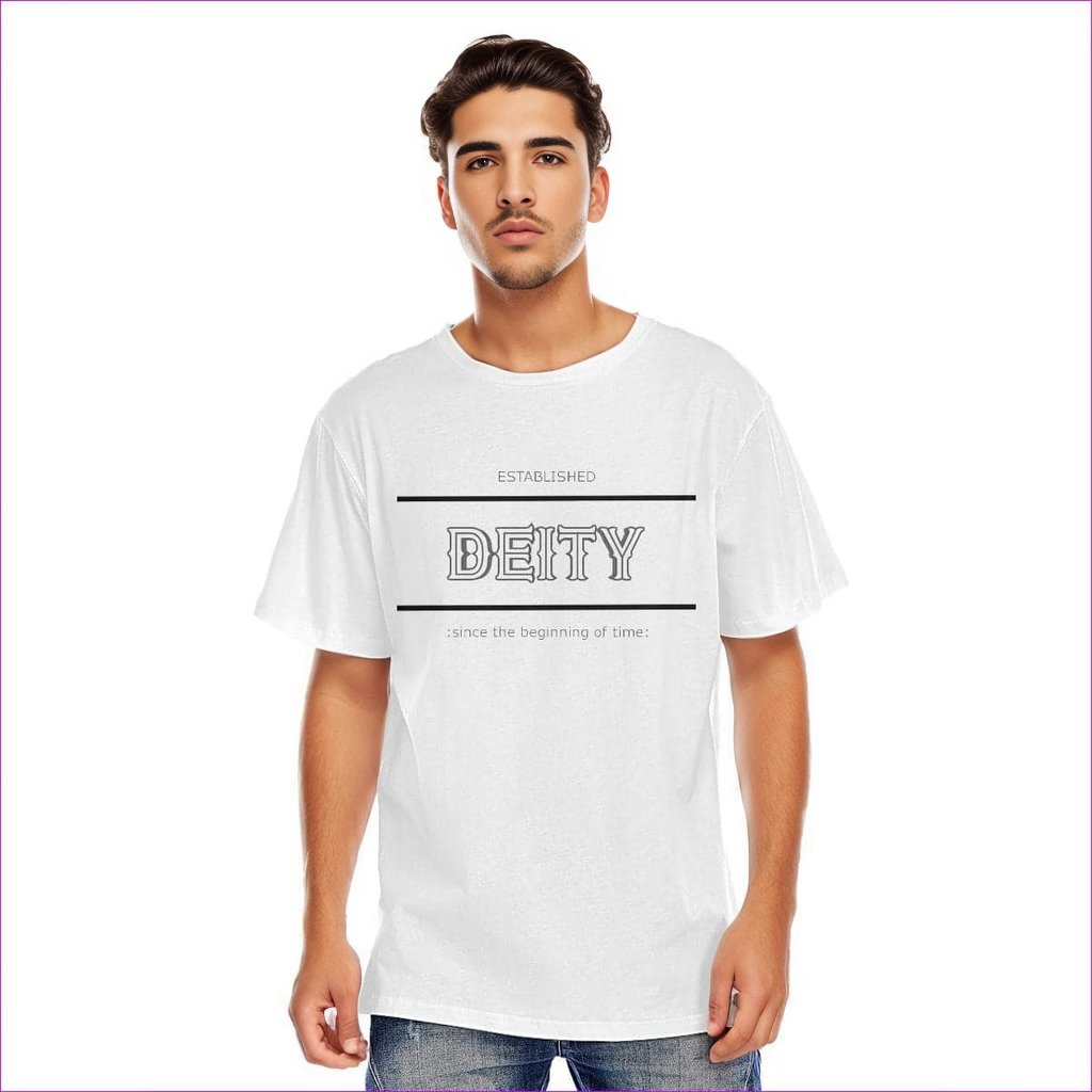 White - Deity Oversized Short Sleeve T-shirt | 100% Cotton - Unisex T-Shirt at TFC&H Co.
