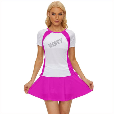 Deity Pink Color Block Womens Sports Wear Set - athletic-workout-sets at TFC&H Co.