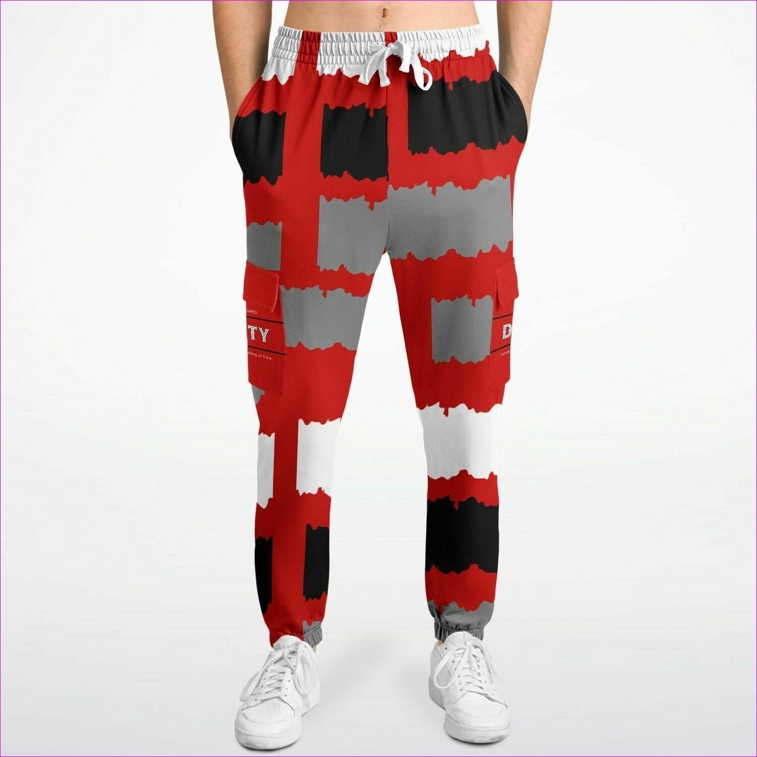 Deity Premium Cargo Sweatpants in Red - Fashion Cargo Sweatpants - AOP at TFC&H Co.