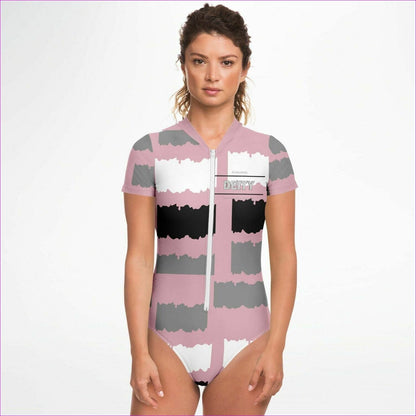 Deity Premium Womens Short Sleeve Zip Bodysuit - Bodysuit Short Sleeve - AOP at TFC&H Co.