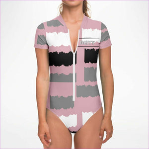 - Deity Premium Womens Short Sleeve Zip Bodysuit - Bodysuit Short Sleeve - AOP at TFC&H Co.