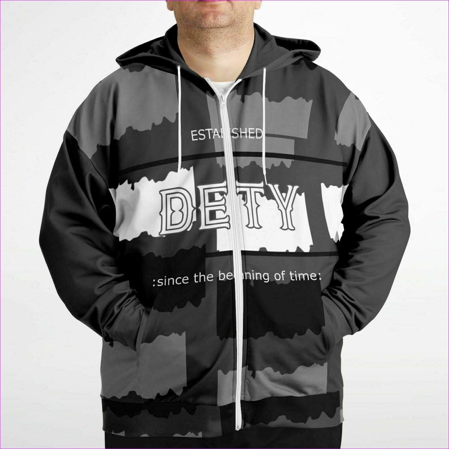 Deity Premium ZIp Hoodie Voluptuous (+) Plus Sizes - Fashion Plus-size Ziphoodie - AOP at TFC&H Co.