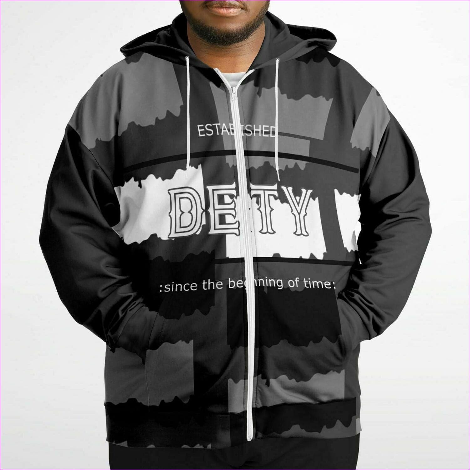 Deity Premium ZIp Hoodie Voluptuous (+) Plus Sizes - Fashion Plus-size Ziphoodie - AOP at TFC&H Co.