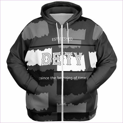 Deity Premium ZIp Hoodie Voluptuous (+) Plus Sizes - Fashion Plus-size Ziphoodie - AOP at TFC&H Co.