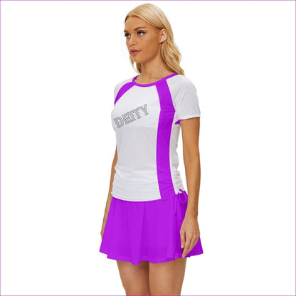 Deity Purple Color Block Womens Sports Wear Set - athletic-workout-sets at TFC&H Co.