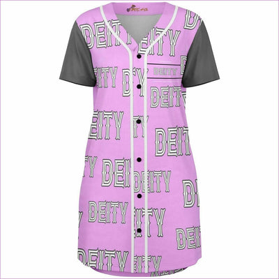 Deity Repeat Womens & Teen's Baseball Jersey Dress - Baseball Jersey Dress - AOP at TFC&H Co.