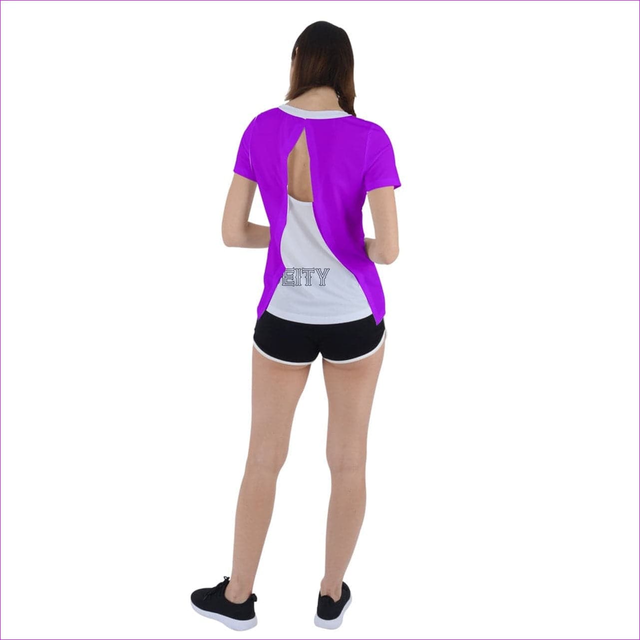 Purple - Deity Short Sleeve Foldover Tee - 10 Colors - womens t-shirt at TFC&H Co.