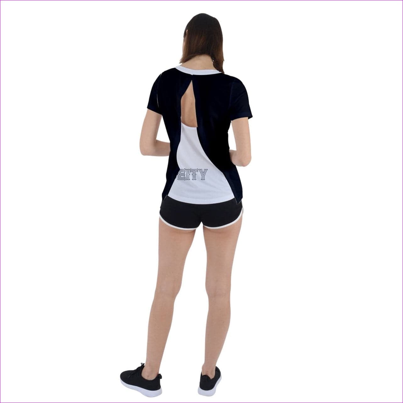 Black - Deity Short Sleeve Foldover Tee - 10 Colors - womens t-shirt at TFC&H Co.