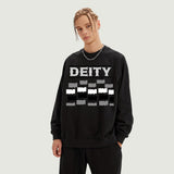 Black S - Deity Unisex Heavyweight Fleece-lined Sweatshirt | 100% Cotton - Unisex Sweatshirt at TFC&H Co.
