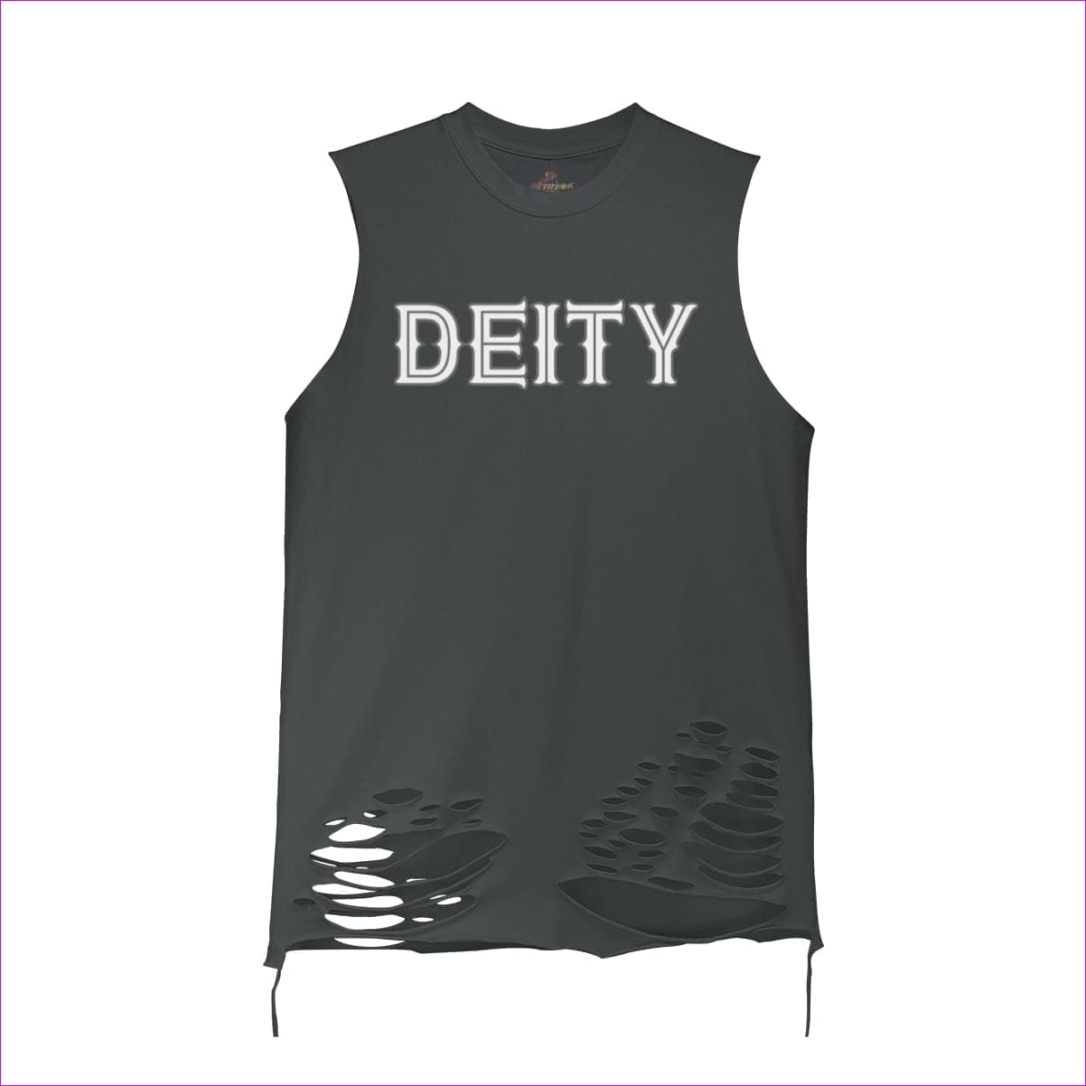 Black Deity Unisex Ripped Tank Top - unisex tank top at TFC&H Co.
