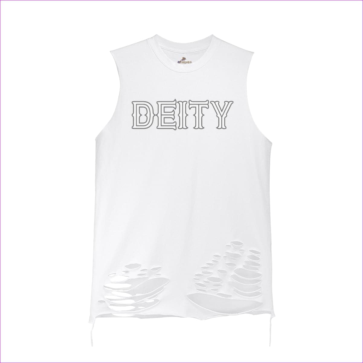 White Deity Unisex Ripped Tank Top - unisex tank top at TFC&H Co.