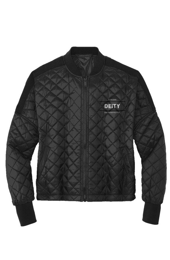 Deep Black - Deity Womens Boxy Quilted Jacket - womens jackets at TFC&H Co.