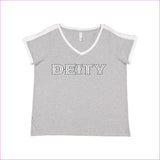 Heather/ White - Deity Womens Curvy Premium Jersey V-Neck Tee - Womens T-Shirts at TFC&H Co.