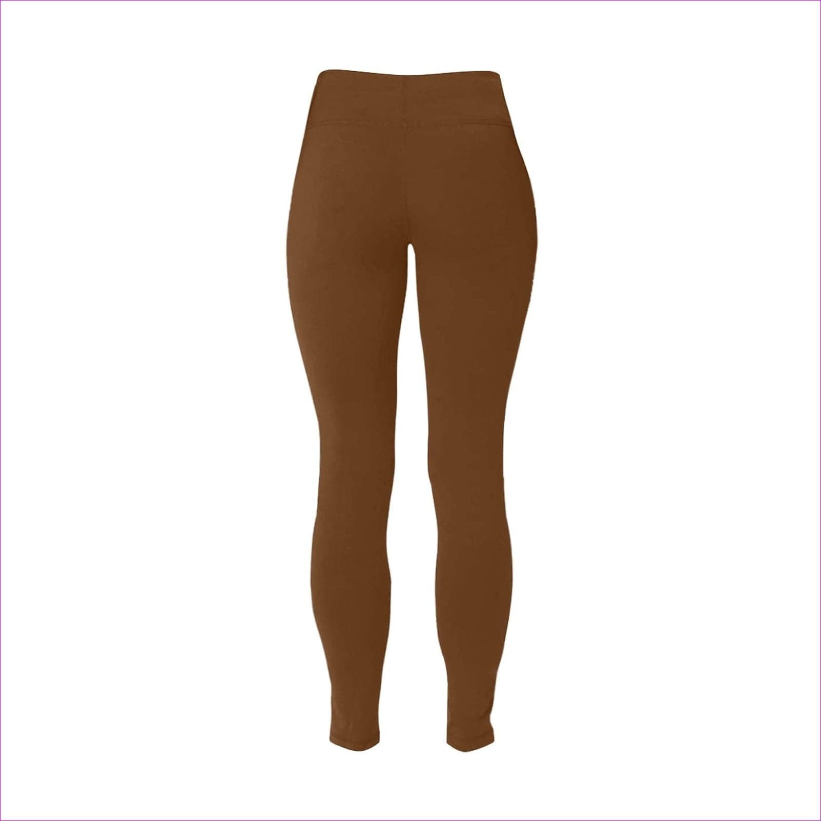 M Deity Brown Women's High Waist Leggings(ModelL44)(Plus Size) - Deity Womens High Waist Leggings Voluptuous (+) Plus Size - 10 Colors - womens leggings at TFC&H Co.
