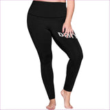 Deity Black Women's High Waist Leggings(ModelL44)(Plus Size) - Deity Womens High Waist Leggings Voluptuous (+) Plus Size - 10 Colors - womens leggings at TFC&H Co.