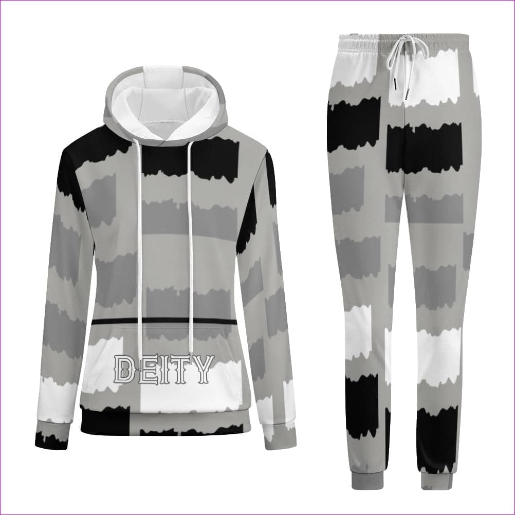 DarkGray - Deity Womens Hooded Sweatshirt Set - 4 options - womens jogging suit at TFC&H Co.