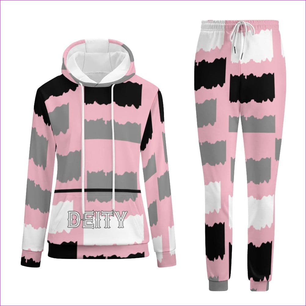 Pink - Deity Womens Hooded Sweatshirt Set - 4 options - womens jogging suit at TFC&H Co.