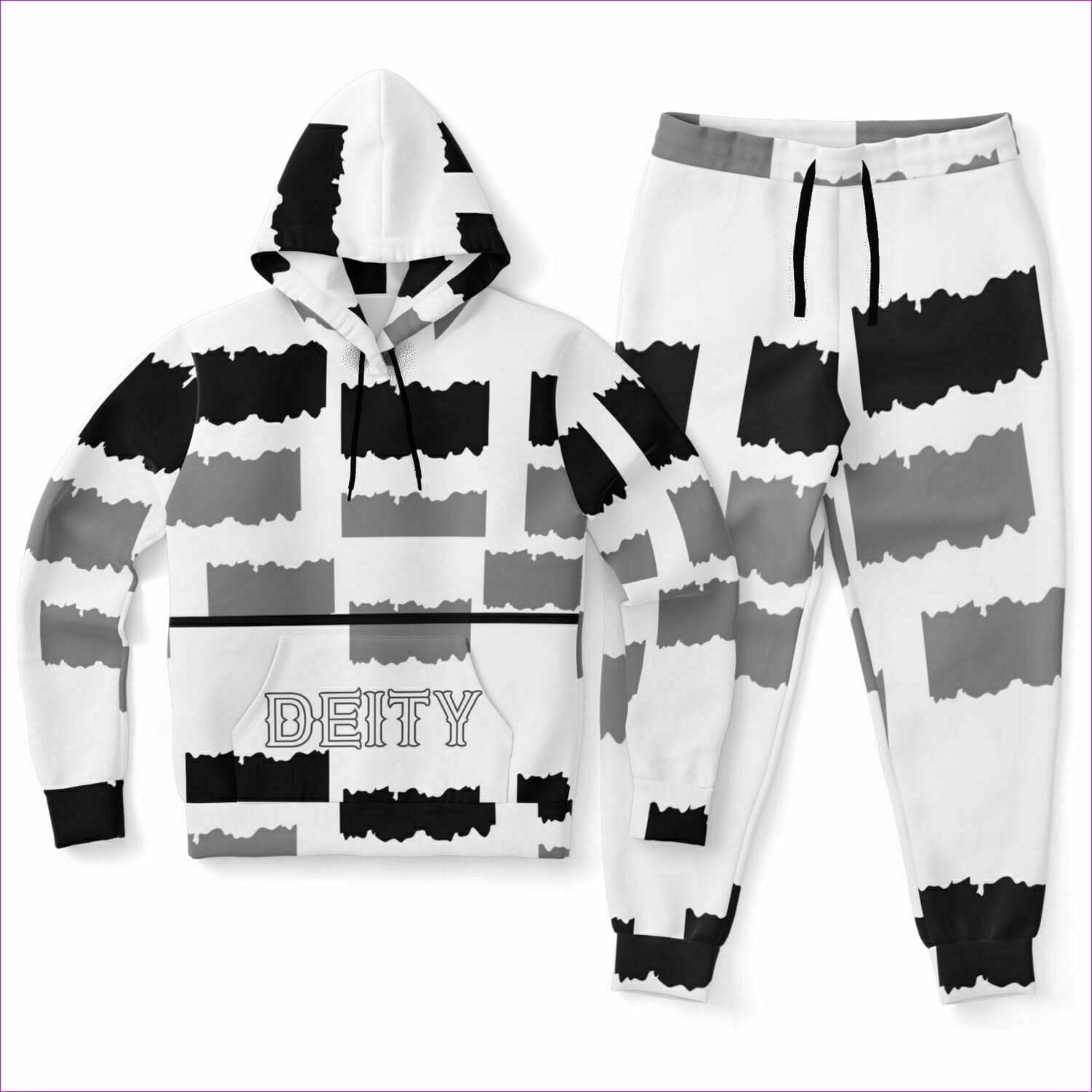 4XL - Deity Womens Premium Fashion Jogging Suit in White - Fashion Hoodie & Jogger - AOP at TFC&H Co.