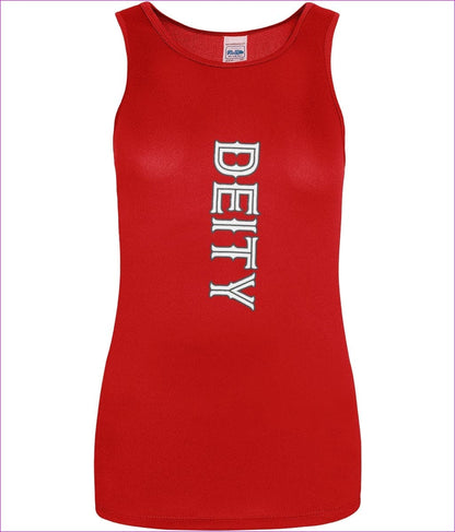 Fire Red Deity Womens Premium Sports Cool Vest - Women's sports tank top at TFC&H Co.