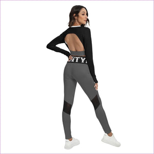 - Deity Womens Sport Set With Backless Top And Leggings - womens top & leggings set at TFC&H Co.