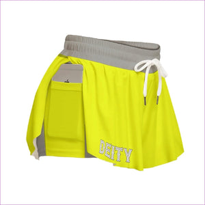 Yellow - Deity Womens Yellow Sport Culottes With Pocket - womens culottes at TFC&H Co.