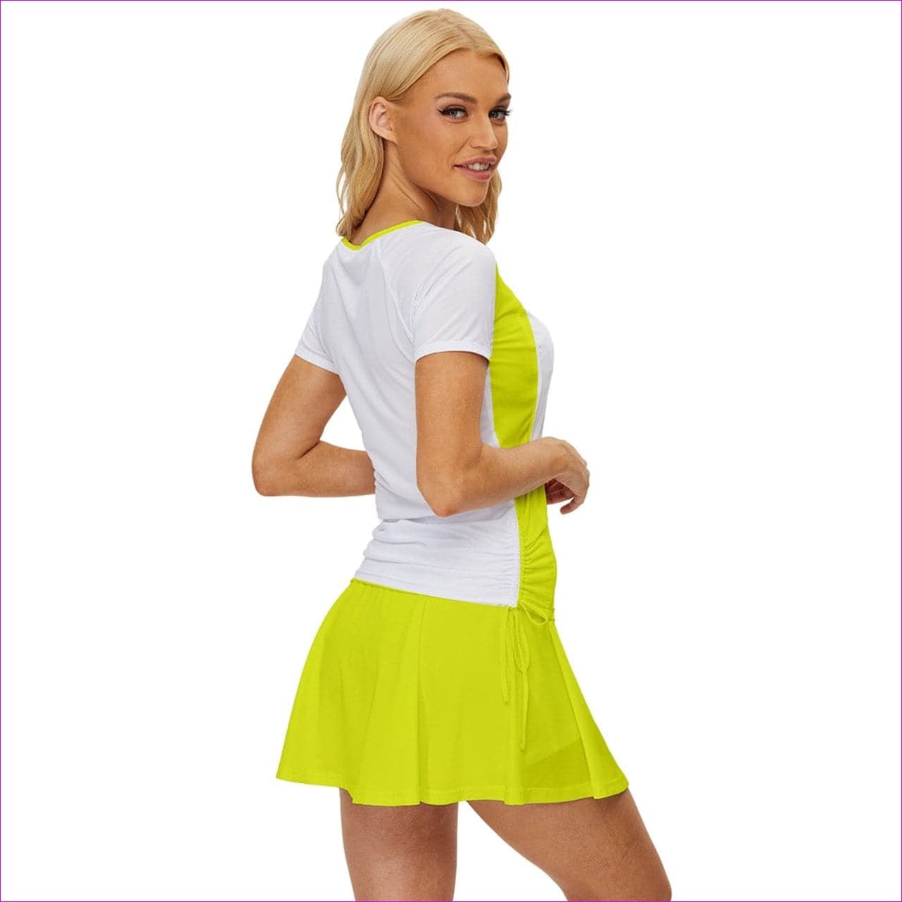 Deity Yellow Color Block Womens Sports Wear Set - athletic-workout-sets at TFC&H Co.